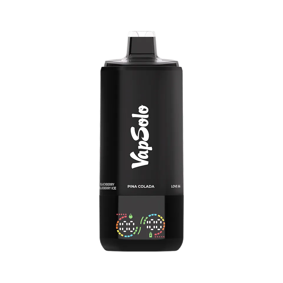 VapSolo® SIXER 180K negro, combinación Pina Colada, Love 66 y Strawberry Ice
